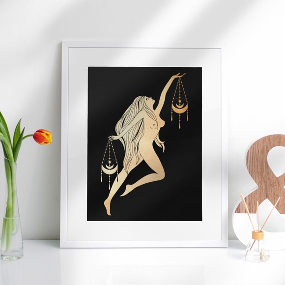 Libra Wall Art Celestial Zodiac Horoscope Print Poster Unframed - Picture 3 of 6